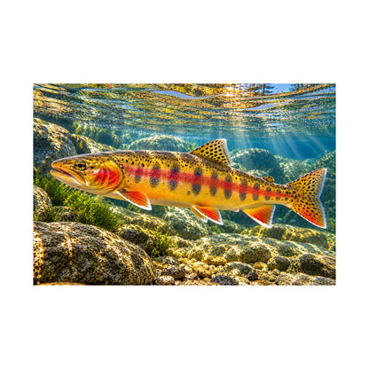 Sunlit Mountain Stream Golden Trout poster wall art, view 4