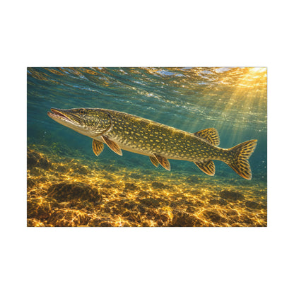 Golden Current Northern Pike canvas, 36x24 size view