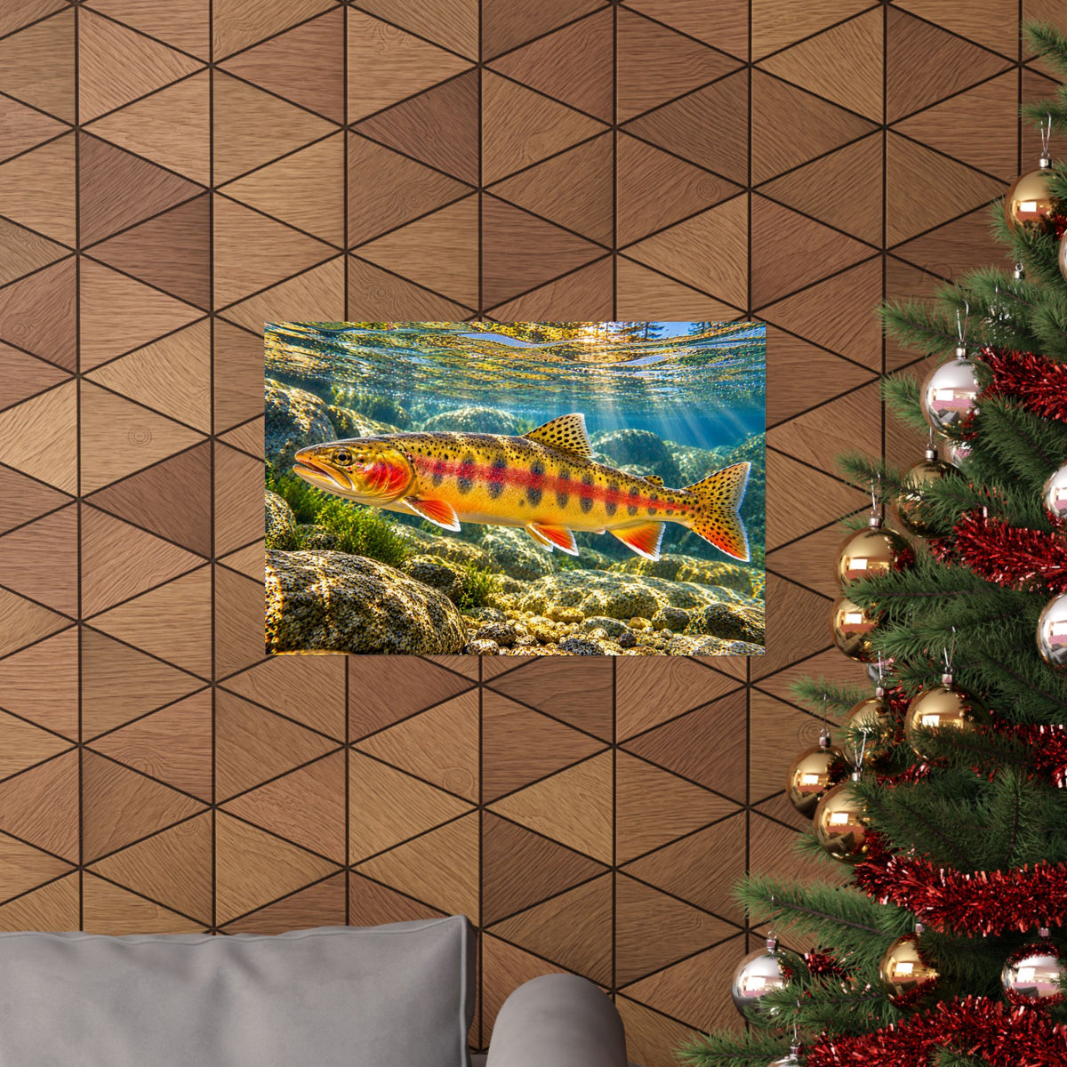 Sunlit Mountain Stream Golden Trout poster wall art, view 6