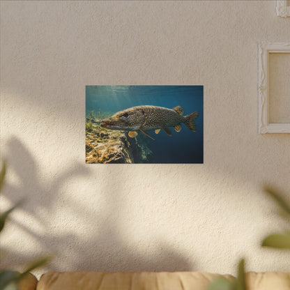 Northern Pike Deep Water Cruise Canvas — Trophy Wall Art for Anglers