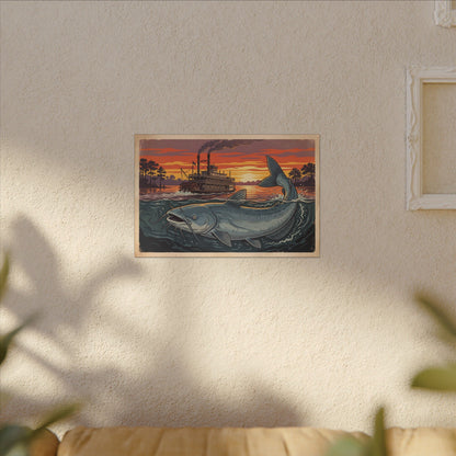 Blue Catfish Riverboat canvas wall art, view 5