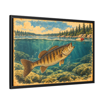 Vintage Topwater Smallmouth Framed Canvas wall art, view 4