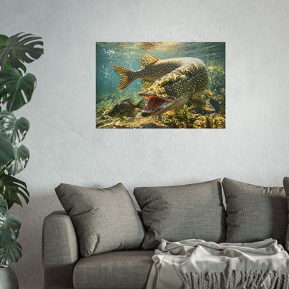 Northern Pike Crappie Chase Fine Art Print — Museum-Quality Giclée for Anglers