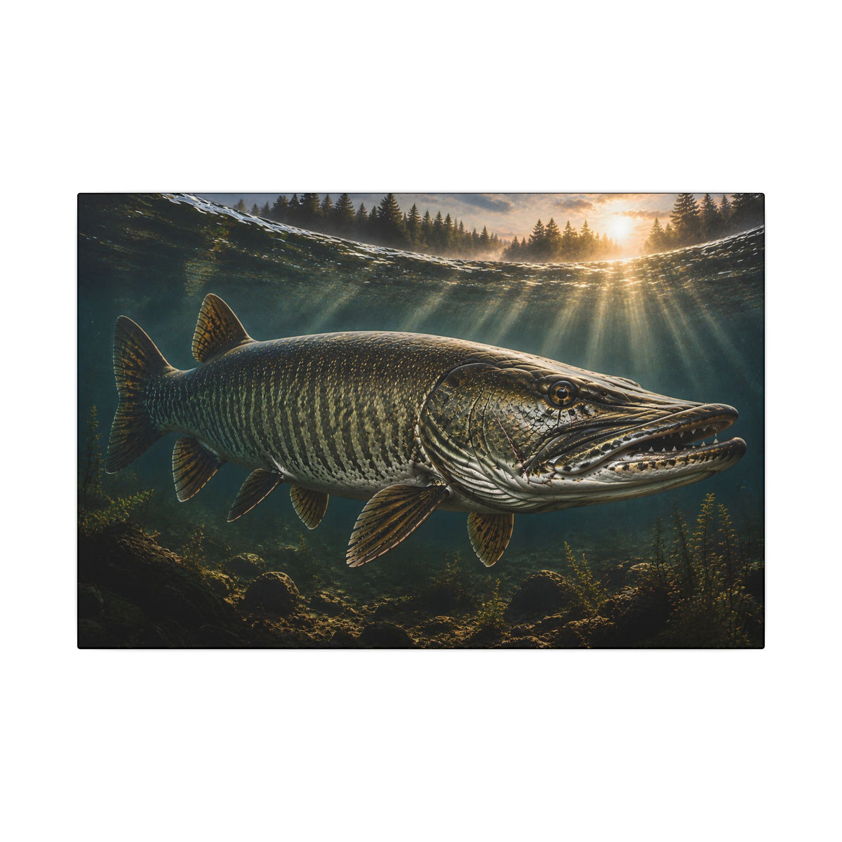 The Ghost Muskie canvas, 18x12 size view