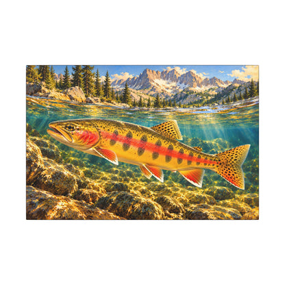 Beneath Alpine Peaks Golden Trout canvas wall art, view 2