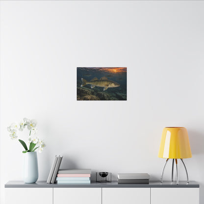 Reef Pack at Dusk Walleye canvas in a home office