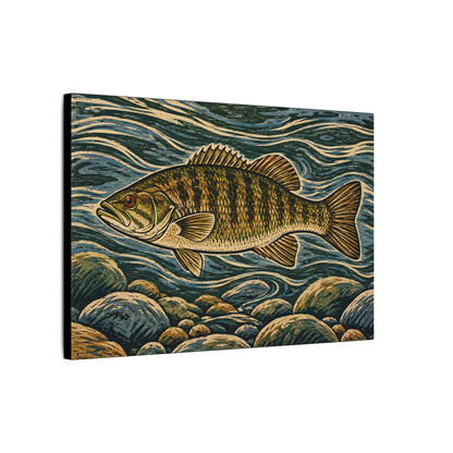 Woodcut River Smallmouth Canvas wall art, view 4