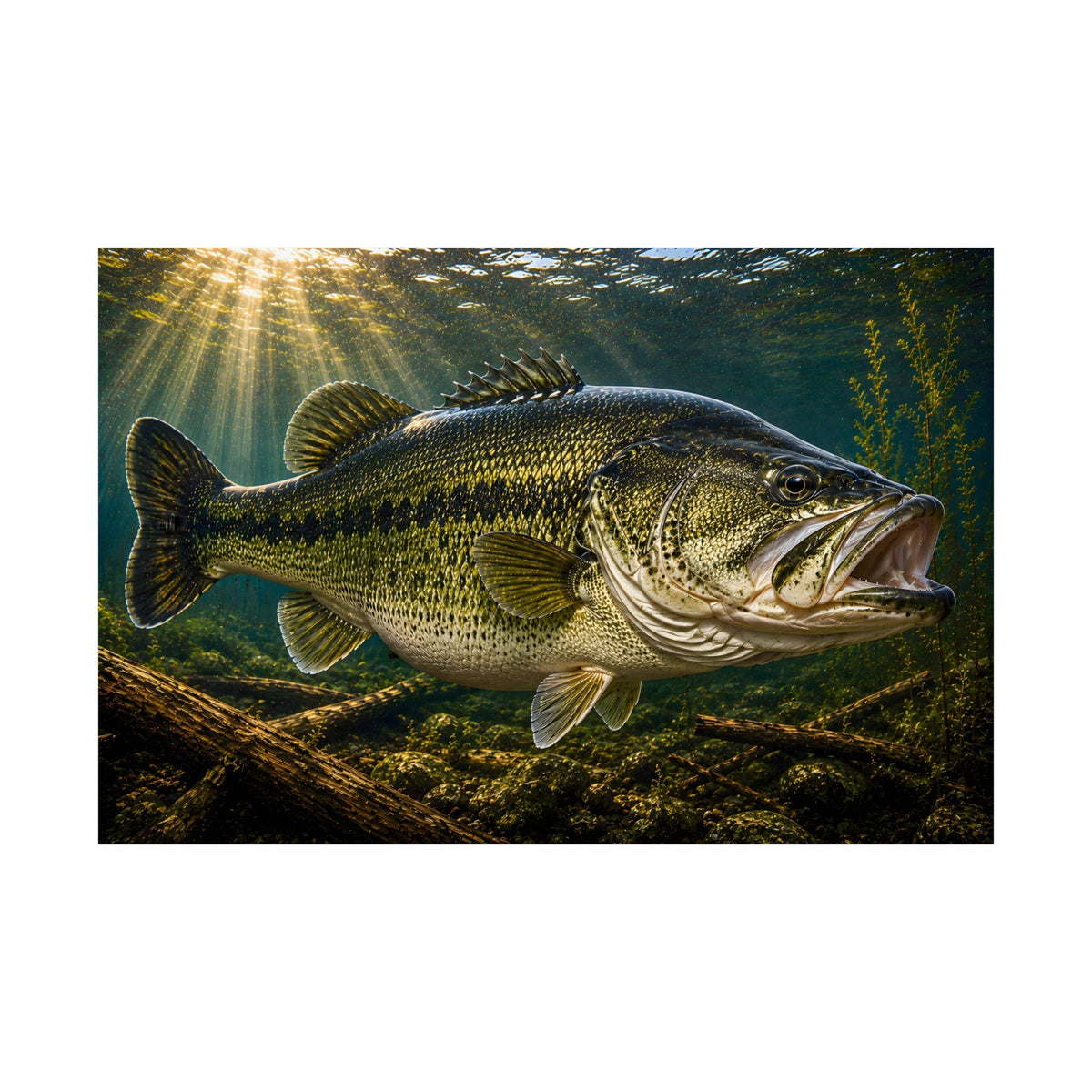 Sunken Timber Glide Largemouth Bass poster wall art, view 3