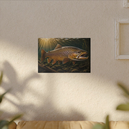 Over the Rocks at Sunrise Brown Trout canvas wall art, view 5
