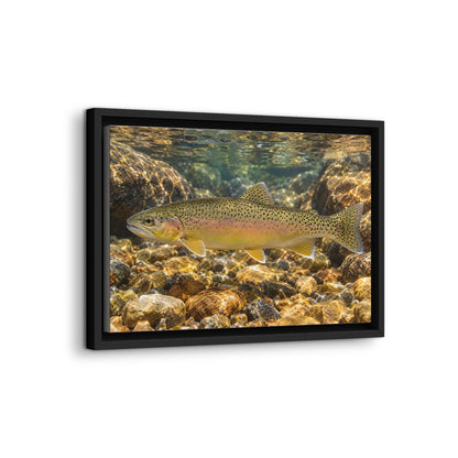 Amber Pebbles Gila Trout framed canvas wall art, view 4