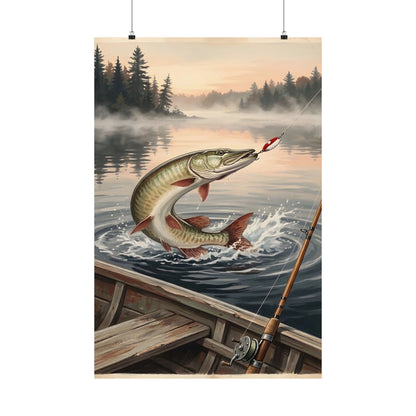 Dawn Muskie Strike Vintage Rowboat vertical poster wall art, 24x36 size view