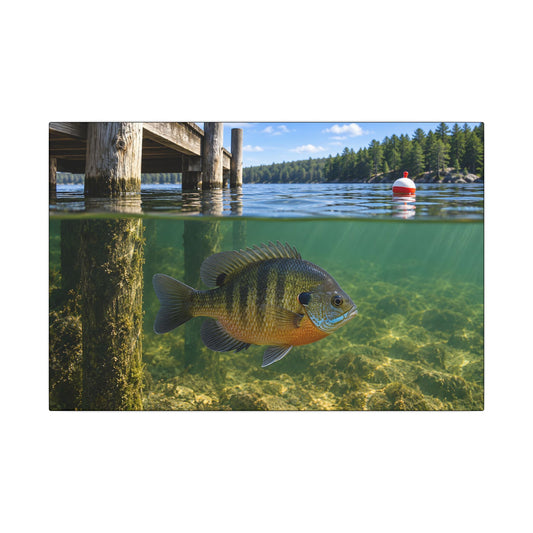 Lakeside Dock Bluegill canvas wall art, view 1