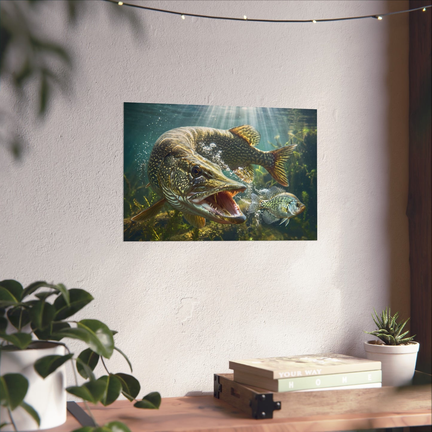Northern Pike Predator Strike Fine Art Print — Museum-Quality Giclée for Anglers