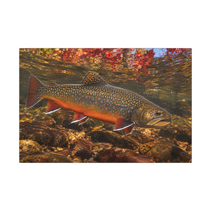 Crimson October Brook Trout canvas wall art, view 2