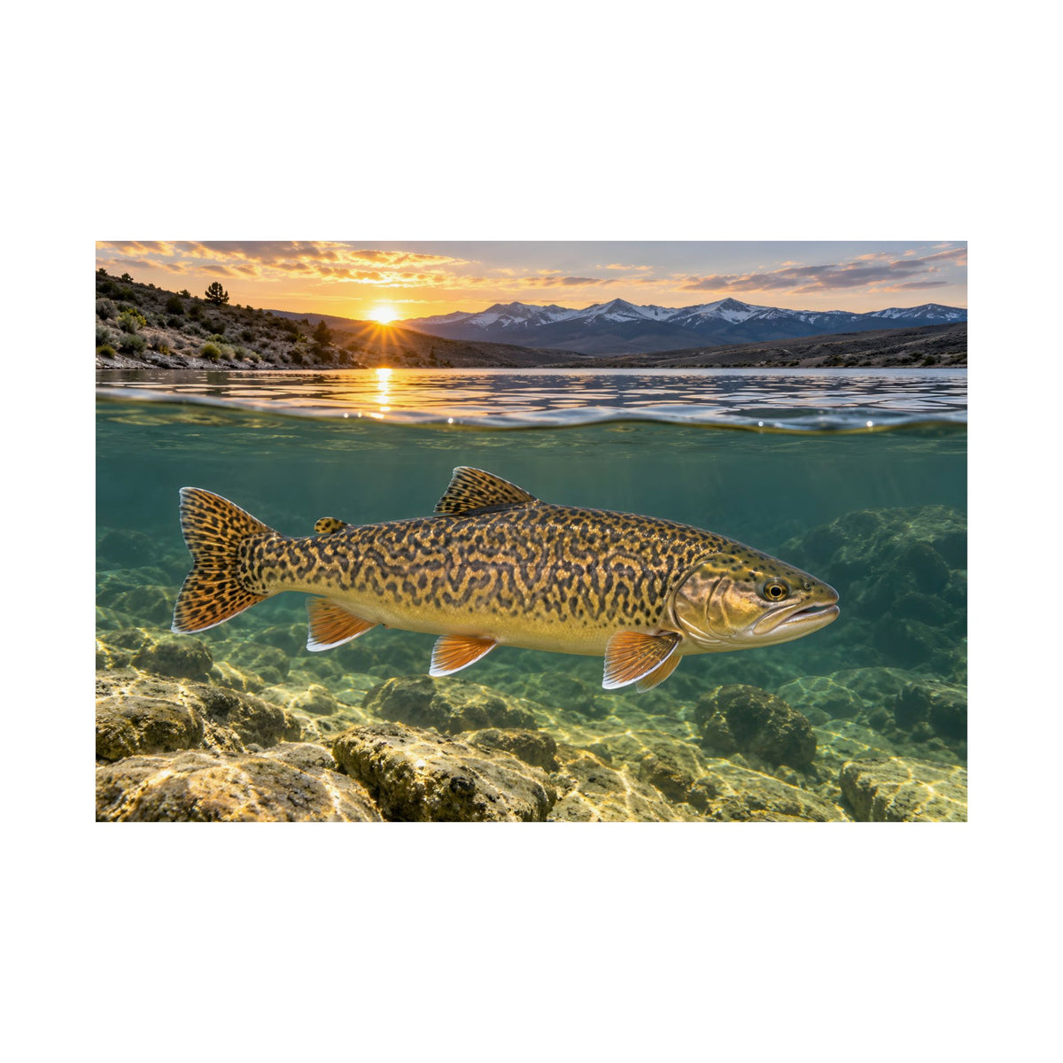 High Desert Sunrise Tiger Trout poster wall art, view 4