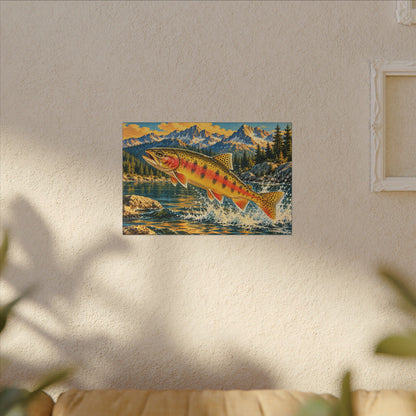 Leaping Through Alpine Waters Golden Trout canvas wall art, view 5