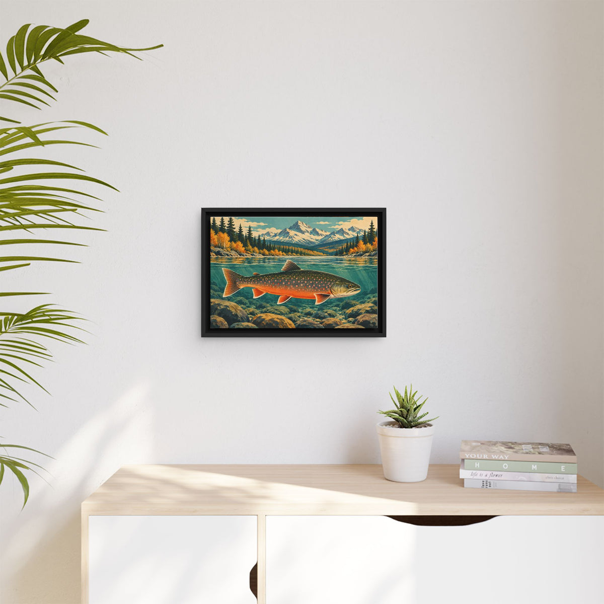 Beneath Autumn Mountains Dolly Varden framed canvas wall art, view 5