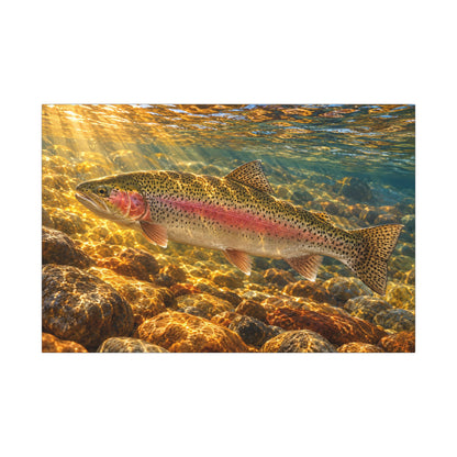 Golden Riffle Rainbow Trout canvas wall art – photo 3