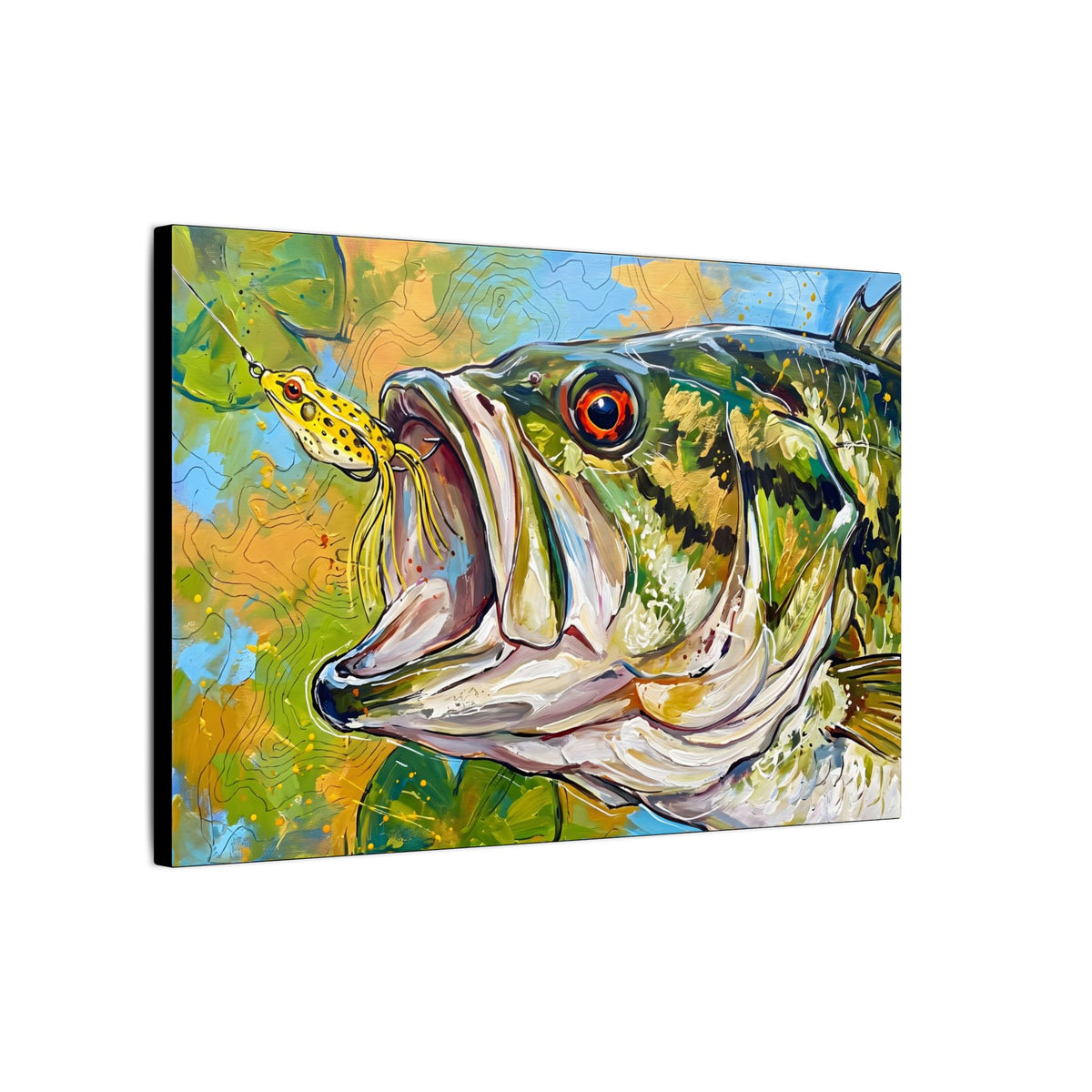 Legends Bold Close-Up Lily Pad Largemouth Bass canvas wall art, view 4