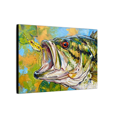 Legends Bold Close-Up Lily Pad Largemouth Bass canvas wall art, view 4