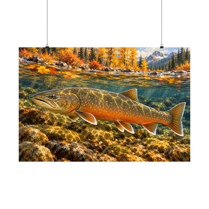 Autumn Char Bull Trout poster wall art, 36x24 size view