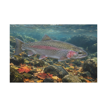Autumn Rainbow Rainbow Trout canvas wall art, view 3