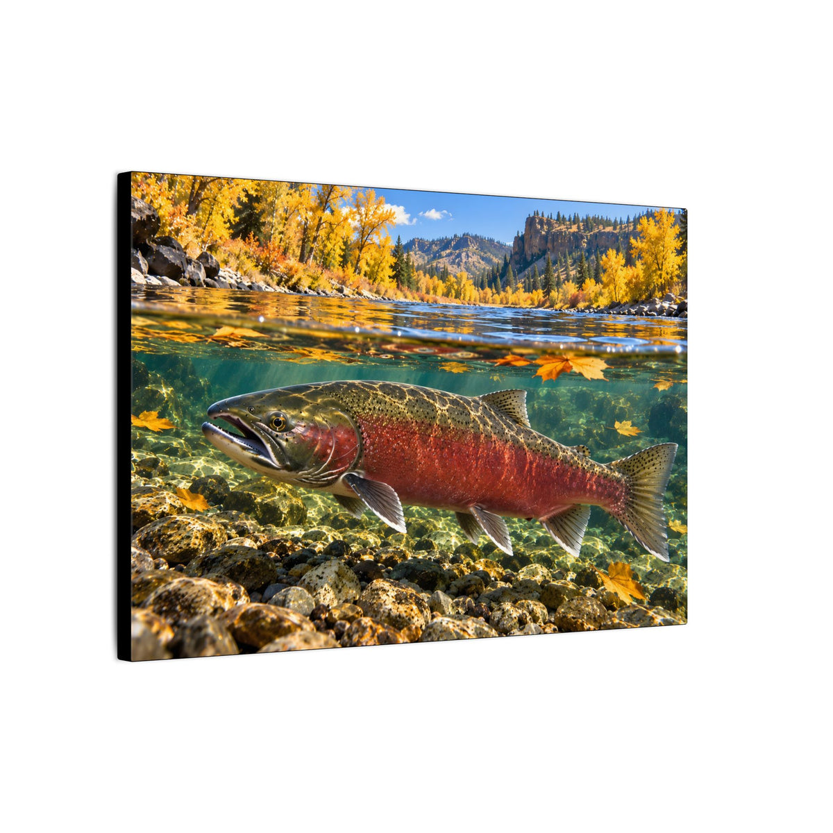Clearwater Fall Coho Salmon canvas, side angle