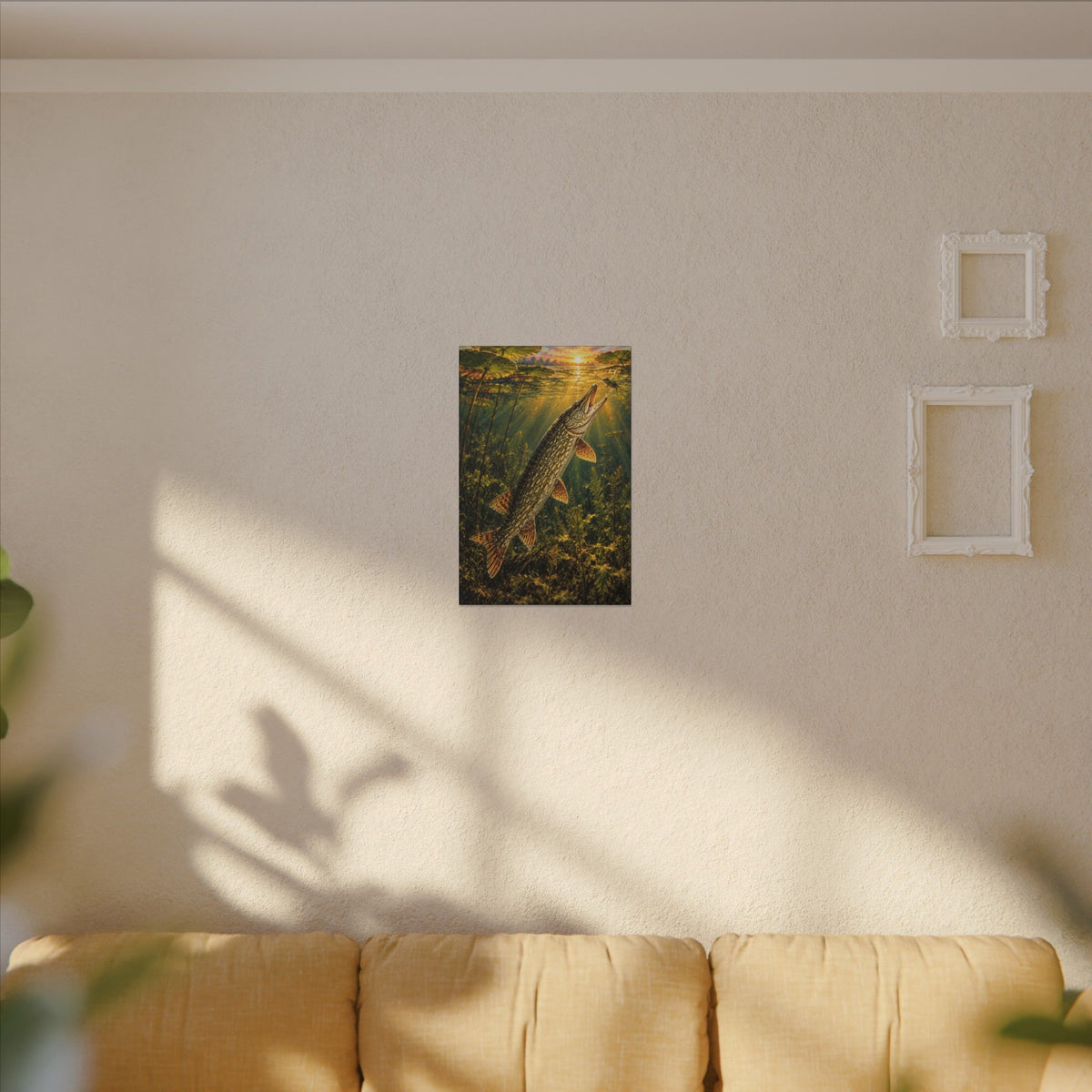 Golden Hour Northern Pike Painting canvas wall art, view 5