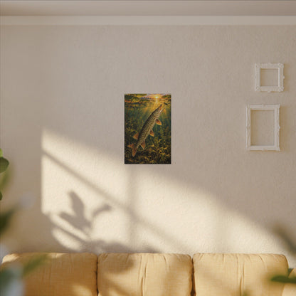 Golden Hour Northern Pike Painting canvas wall art, view 5