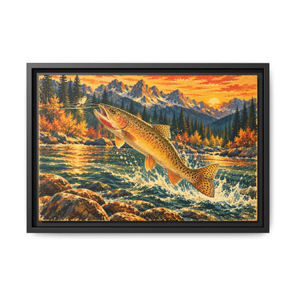 Idaho Wilderness Cutthroat Trout framed canvas, 18x12 size view