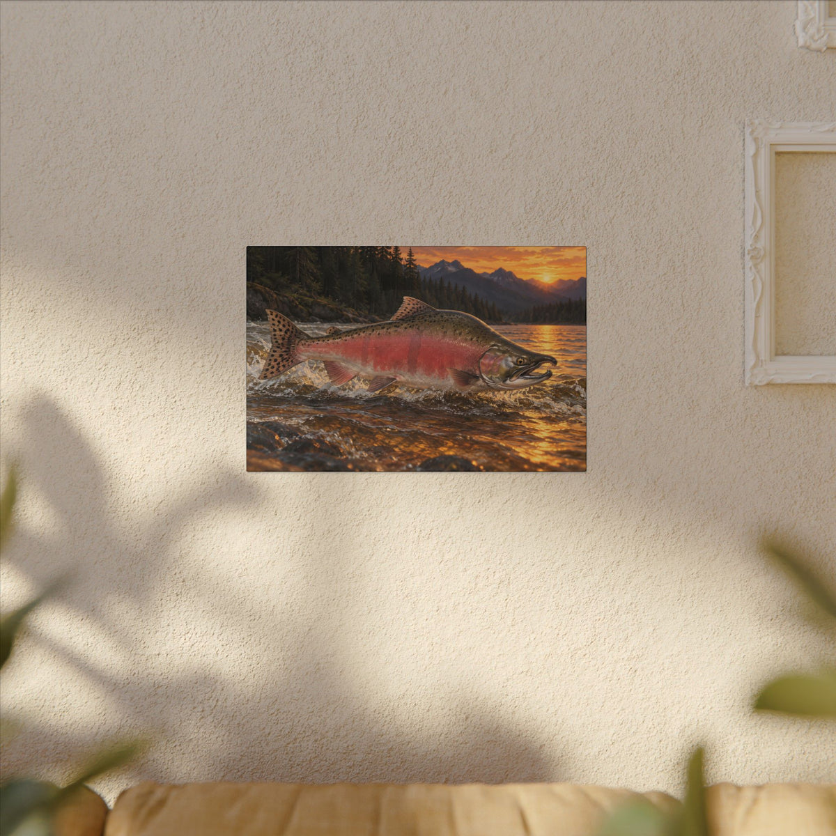 River Light Pink Salmon canvas wall art, view 5