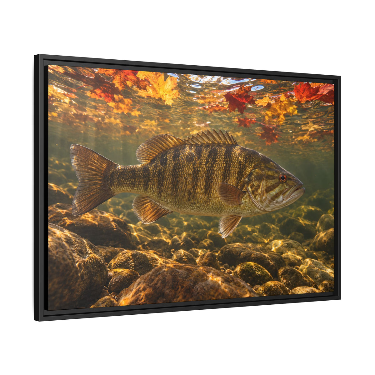Autumn Bronze Smallmouth Framed Canvas wall art, view 4