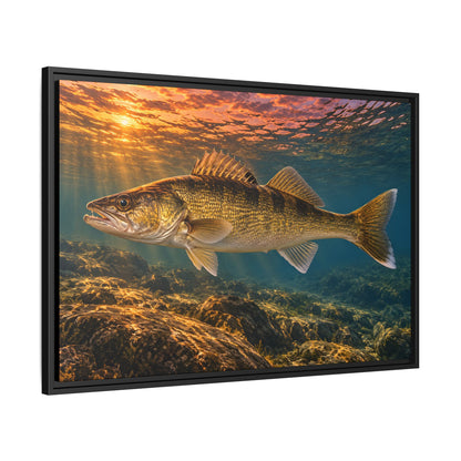 Last Light Walleye framed canvas side angle