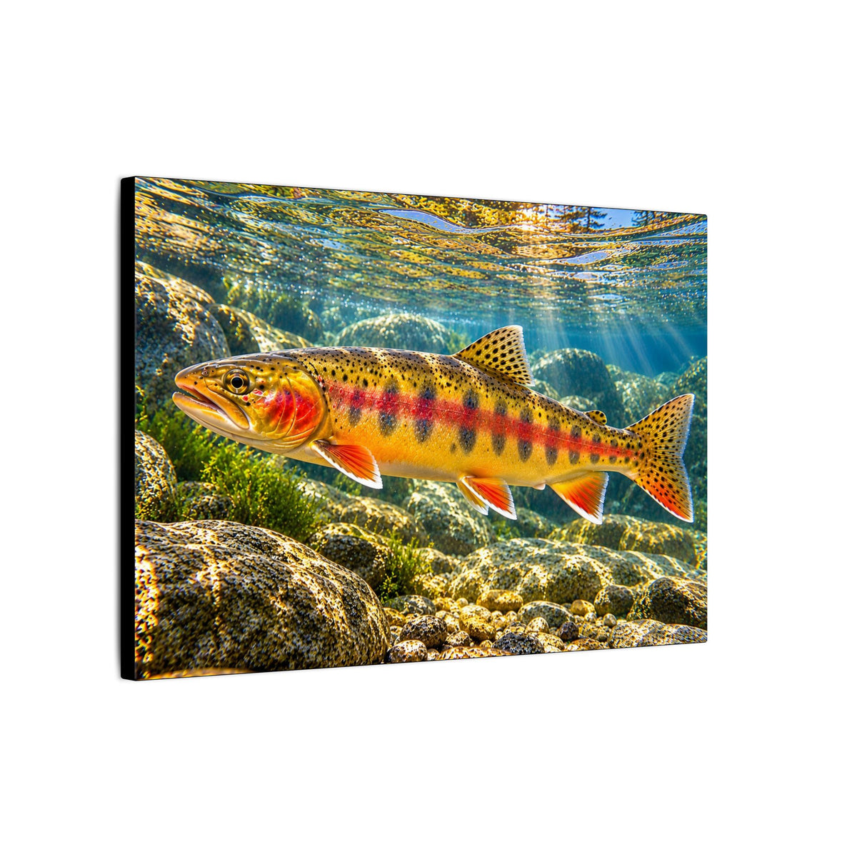 Sunlit Mountain Stream Golden Trout canvas wall art, view 4