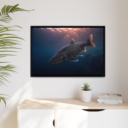 Twilight Rise Lake Trout framed canvas wall art, view 5