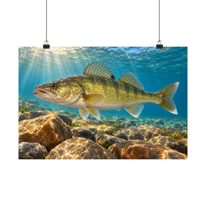 Golden Rock Reef Walleye poster wall art, 24x16 size view