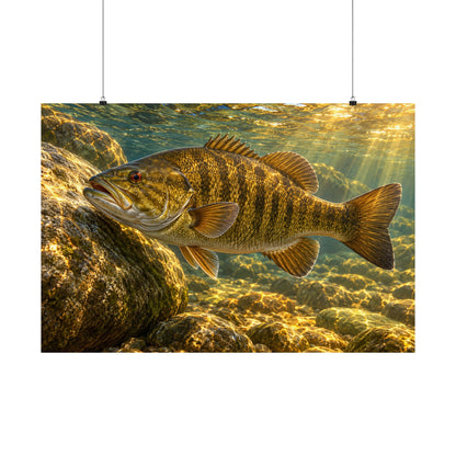 Golden Boulder Smallmouth poster wall art, 36x24 size view