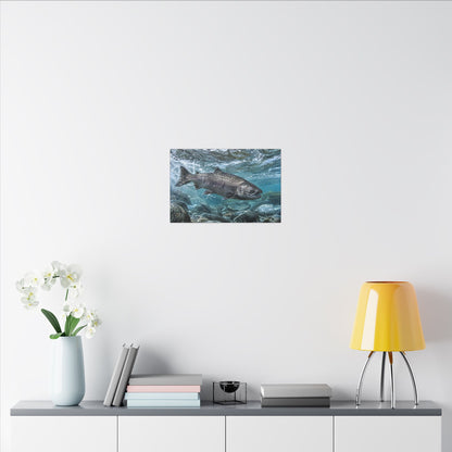 Leap of the King Chinook Salmon canvas wall art, view 6