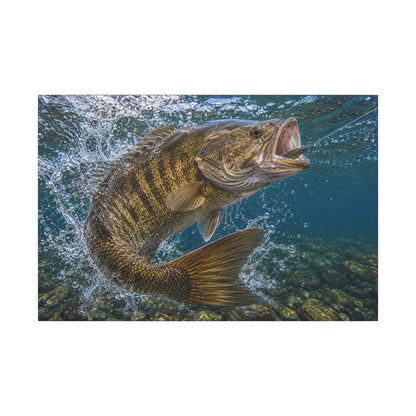 Boatside Fight Smallmouth Bass canvas wall art, view 3
