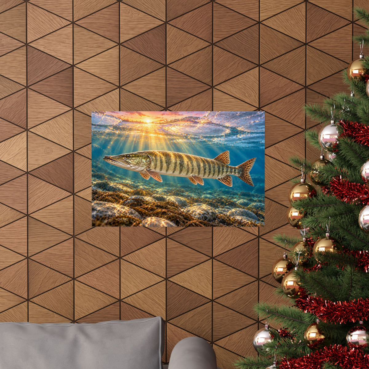 Ice-Out Sunrise Muskie poster wall art, view 6