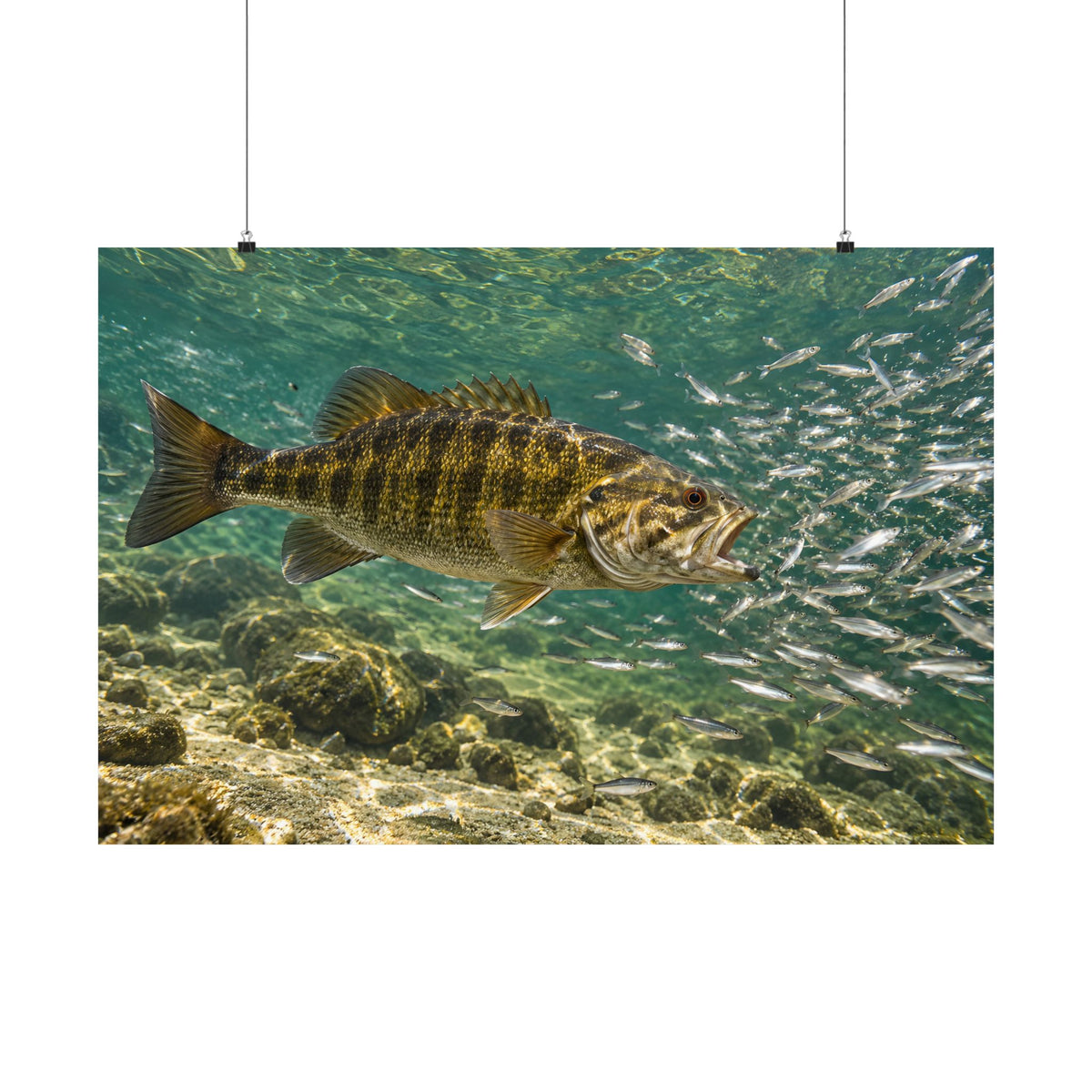 Shiner School Smallmouth Bass poster wall art, view 3