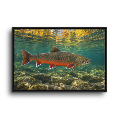 Autumn Reflections Dolly Varden framed canvas wall art, view 3