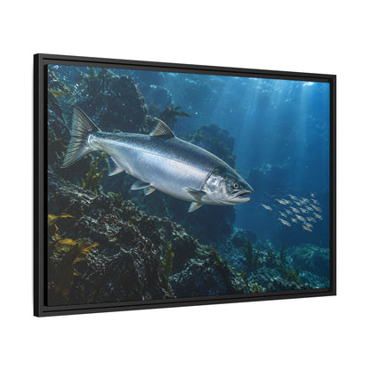 Autumn Glacier Run Atlantic Salmon framed canvas wall art, view 4