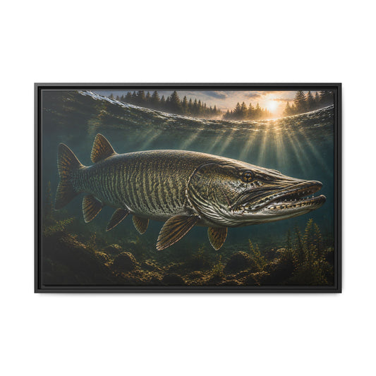 The Ghost Muskie framed canvas, 18x12 size view