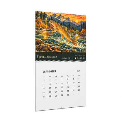 2027 Trout Wall Calendar — Fish Art with Best Fishing Days