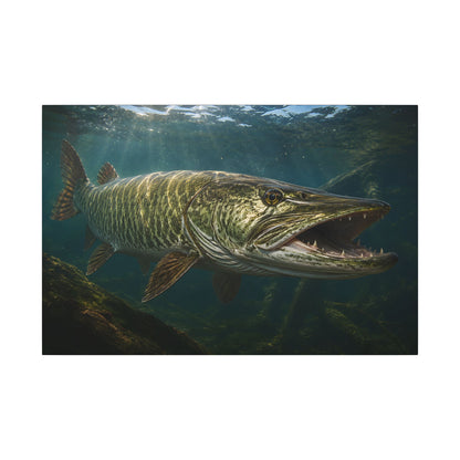 The River King Muskie canvas, 36x24 size view