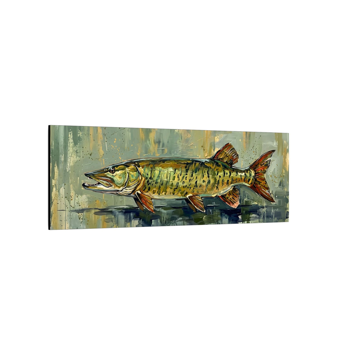 Legends Bold Northwoods Muskie long canvas wall art, view 4