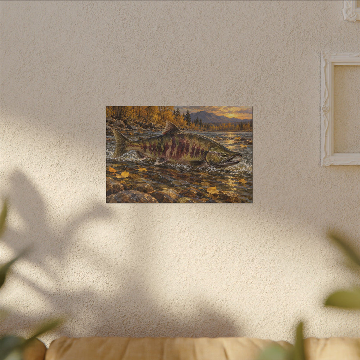 Autumn Riffle Chum Salmon canvas wall art, view 5