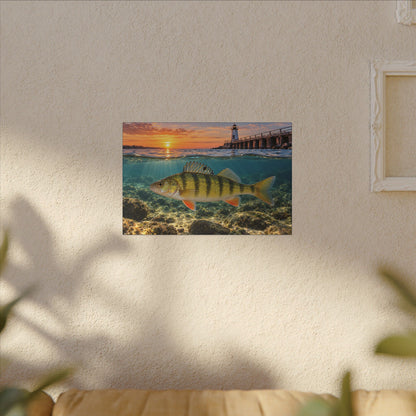 Lighthouse Sunrise Yellow Perch canvas wall art, view 5