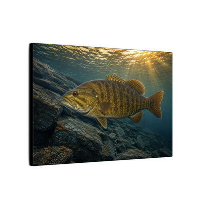 Northern Sunrise Smallmouth Bass canvas wall art, view 4